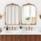 Arched Mirror for Wall Gold Traditional Vintage Ornate Baroque Mirror with Metal Frame